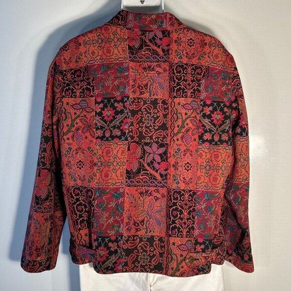 Stonebridge SZ XL Vintage patchwork tapestry jacket Cottage 80's Boho Western - Picture 6 of 10